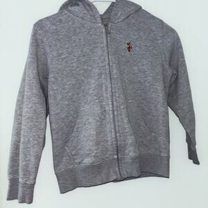 Polo Ralph Lauren Boys’ Grey Fleece Full-Zip Hoodie-M(8)-Preloved!